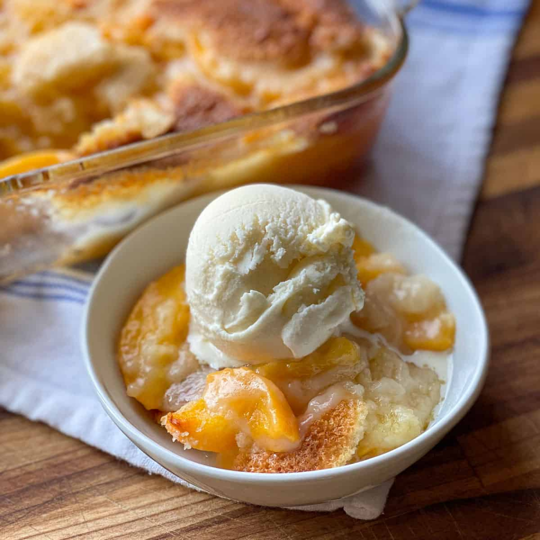 Southern peach cobbler produce bites produce bites